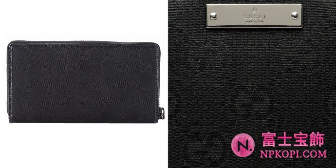 GUCCI/グッチ 2012年春夏METAL BAR定番キャンバスGG柄Gマーク刻印プレート付きラウンドファスナー長財布 112724 F40IR 1000 